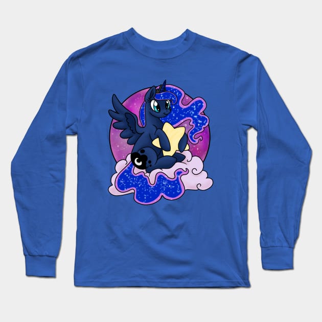 Moon Horse Long Sleeve T-Shirt by Luckyponytattoo